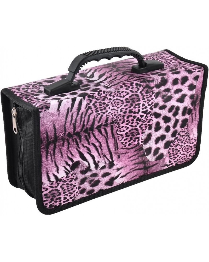 Qtqgoitem Faux Leather Leopard Print 128pcs Capacity Bag Box Holder Pink (Model: 4c3 60b 831 a01 0d8) $17.04 Handbags