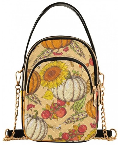 Autumn Pumpkins Crossbody Bags for Women Cross Body Bags Phone Purse with Chain Strap for Women Gifts $11.96 Crossbody Bags