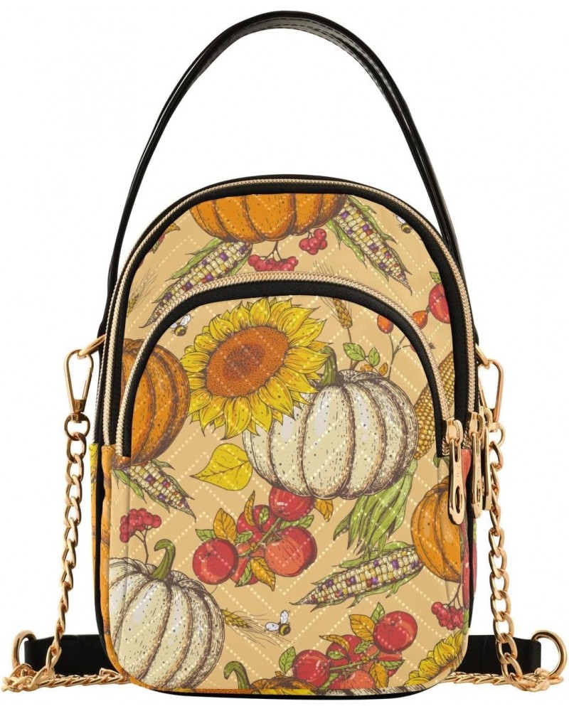 Autumn Pumpkins Crossbody Bags for Women Cross Body Bags Phone Purse with Chain Strap for Women Gifts $11.96 Crossbody Bags