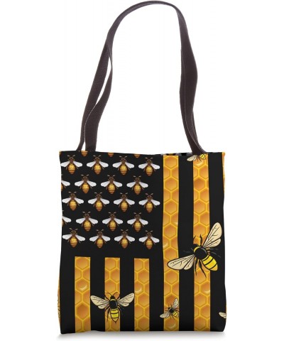 Vintage American Flag Beekeeper Honey Bee Beekeeping Tote Bag $13.90 Totes