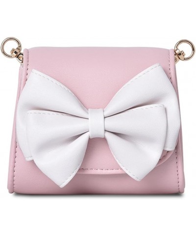 Women's PU Leather Shoulder Bag Chain Bag Small Bow Handbag with Pearl Chain Strap Sling Crossbody Bag (A) A $33.54 Totes