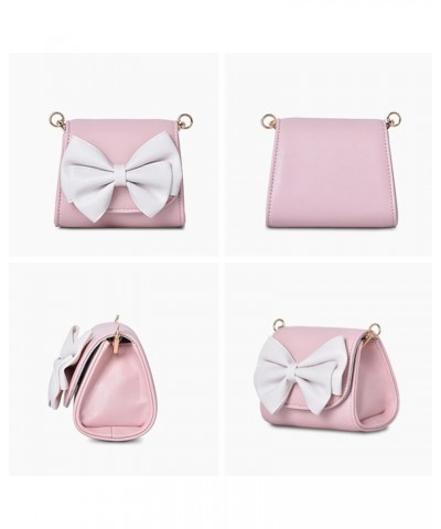 Women's PU Leather Shoulder Bag Chain Bag Small Bow Handbag with Pearl Chain Strap Sling Crossbody Bag (A) A $33.54 Totes