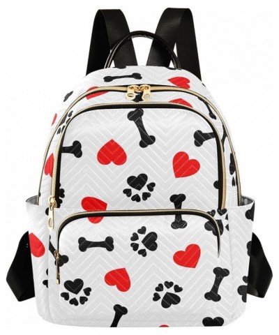 Paw Print Heart Backpack Purse for Women Fashion Small Mini Backpack Daypacks Purse Back Pack Weekend Bag,S Medium $18.59 Bac...