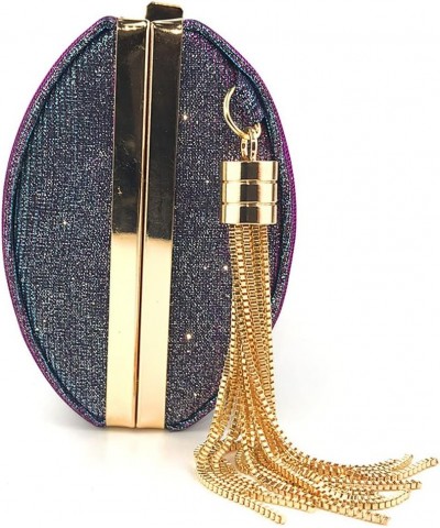 Exquisite lady's clutch dinner bag color-changing satin tassel banquet bag Green $16.81 Evening Bags