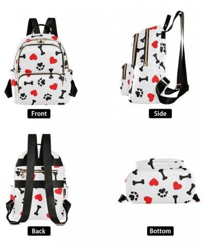 Paw Print Heart Backpack Purse for Women Fashion Small Mini Backpack Daypacks Purse Back Pack Weekend Bag,S Medium $18.59 Bac...