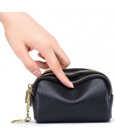 Genuine Leather Women Wallets Double Layer Cowhide Purses Multifunctional Large Capacity Coin Purse (Pink) Black $8.03 Wallets