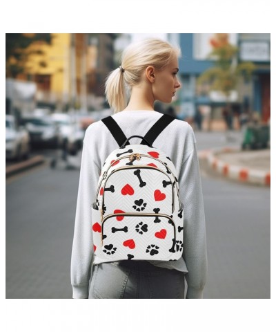 Paw Print Heart Backpack Purse for Women Fashion Small Mini Backpack Daypacks Purse Back Pack Weekend Bag,S Medium $18.59 Bac...