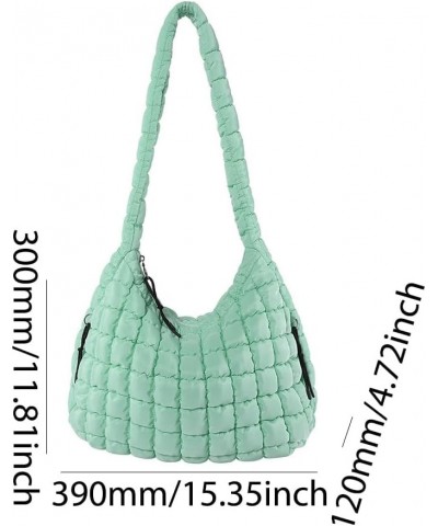 Quilted Crossbody Bag Large Tote Bag Puffy Tote for Women,Lightweight Quilted Tote Bag Padding Hobo Bag Light Green $14.69 Totes