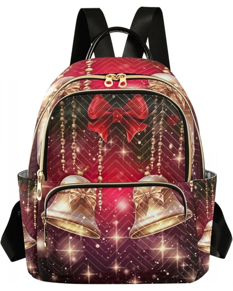 Christmas with Merry Bells and Lights Woman's Backpack, Women Backpack for Travel, Backpacks for Women Fashion, M Christmas W...