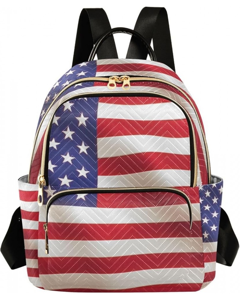 Small Backpack for Women Travel Bag American Flag July 4th Daypack Purse Fashion Shoulder Bag Rucksack Medium B613 $12.48 Bac...