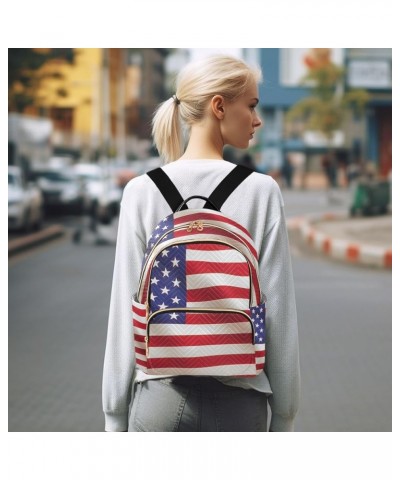 Small Backpack for Women Travel Bag American Flag July 4th Daypack Purse Fashion Shoulder Bag Rucksack Medium B613 $12.48 Bac...