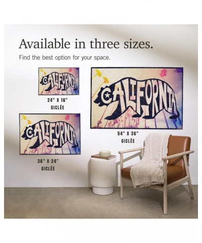 California, Bear Typography (16x24 Giclee Gallery Art Print, Vivid Textured Wall Decor) $22.79 Totes