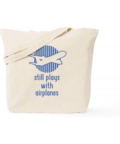 Airplane Proud Mom Tote Bag Natural Canvas Tote Bag, Cloth Shopping Bag Still Plays With Airplanes Tote Bag $9.59 Travel Gear