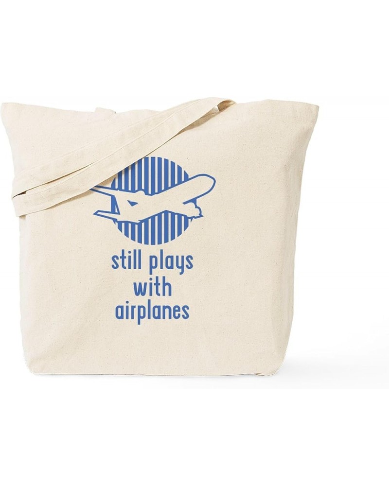 Airplane Proud Mom Tote Bag Natural Canvas Tote Bag, Cloth Shopping Bag Still Plays With Airplanes Tote Bag $9.59 Travel Gear