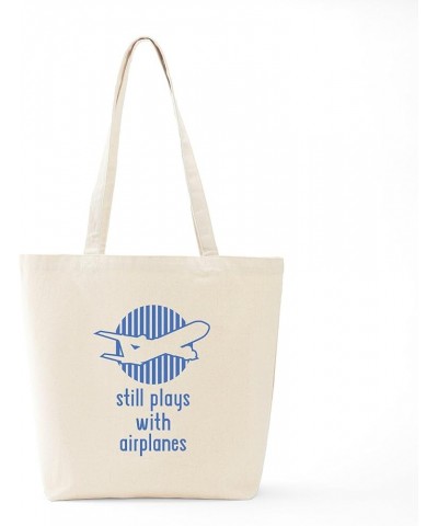 Airplane Proud Mom Tote Bag Natural Canvas Tote Bag, Cloth Shopping Bag Still Plays With Airplanes Tote Bag $9.59 Travel Gear