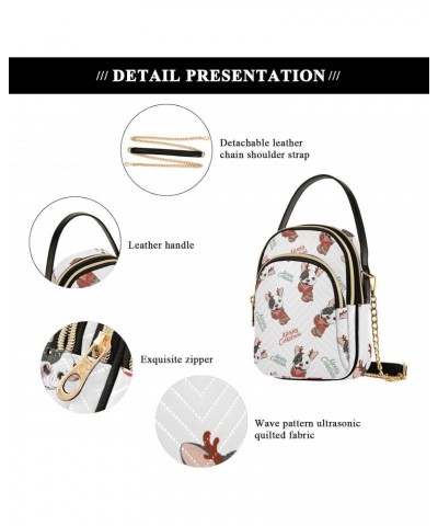 French Bulldog with Deer Horns Design Crossbody Bags Shoulder Bag for Women Stylish Ladies Messenger Bags Cell Phone Purse an...