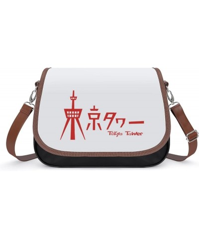 Fashion Crossbody Bags Women's Shoulder Bags Classic City Leather Satchels Hobo Bags Tokyo Tower Red Color6 $29.99 Hobo Bags