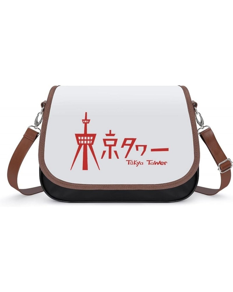 Fashion Crossbody Bags Women's Shoulder Bags Classic City Leather Satchels Hobo Bags Tokyo Tower Red Color6 $29.99 Hobo Bags