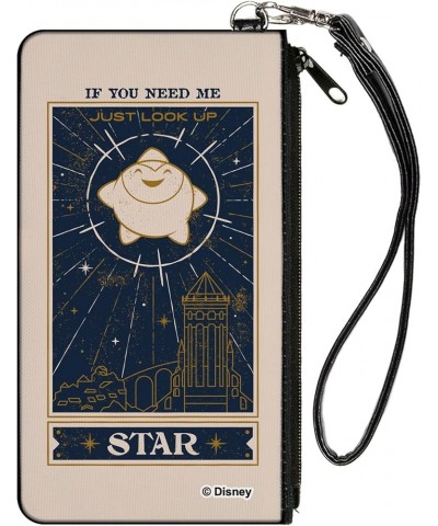 Disney Wallet, Zip Pouch, Wish Star If You Need Me Sparkle Pose Biege Blues Gold, Canvas SMALL $10.98 Clutches