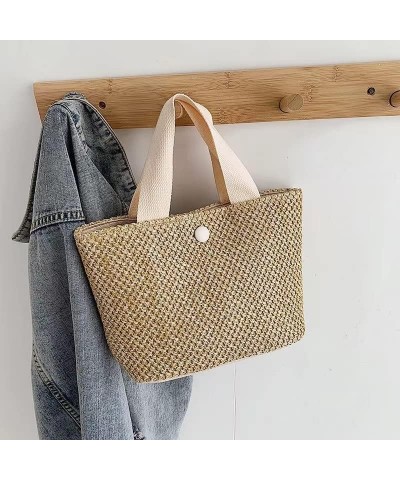 Women Straw Handbag Summer Beach Rattan Tote Bag Crossbody Shoulder Top Handle Handbag Handmade Purse Light Phone Bag (Color ...