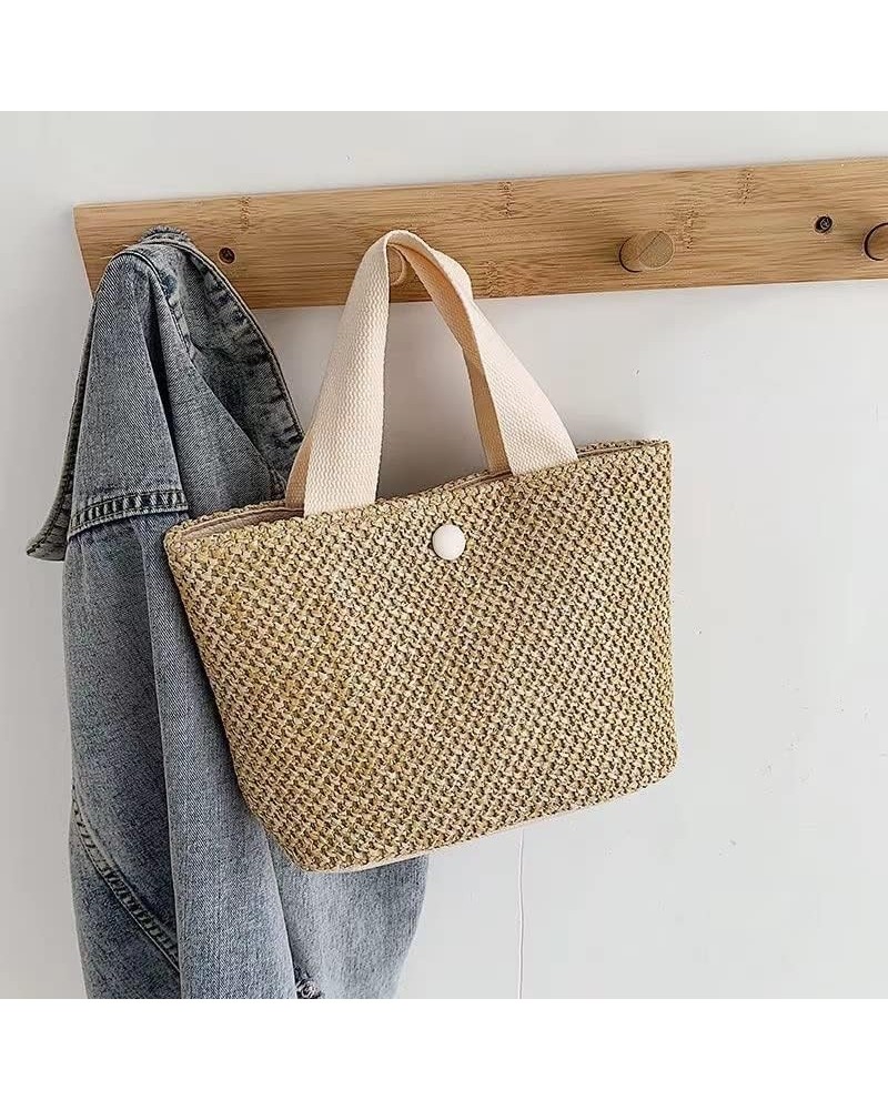 Women Straw Handbag Summer Beach Rattan Tote Bag Crossbody Shoulder Top Handle Handbag Handmade Purse Light Phone Bag (Color ...