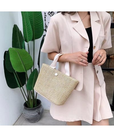 Women Straw Handbag Summer Beach Rattan Tote Bag Crossbody Shoulder Top Handle Handbag Handmade Purse Light Phone Bag (Color ...