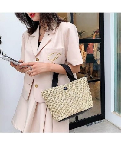 Women Straw Handbag Summer Beach Rattan Tote Bag Crossbody Shoulder Top Handle Handbag Handmade Purse Light Phone Bag (Color ...