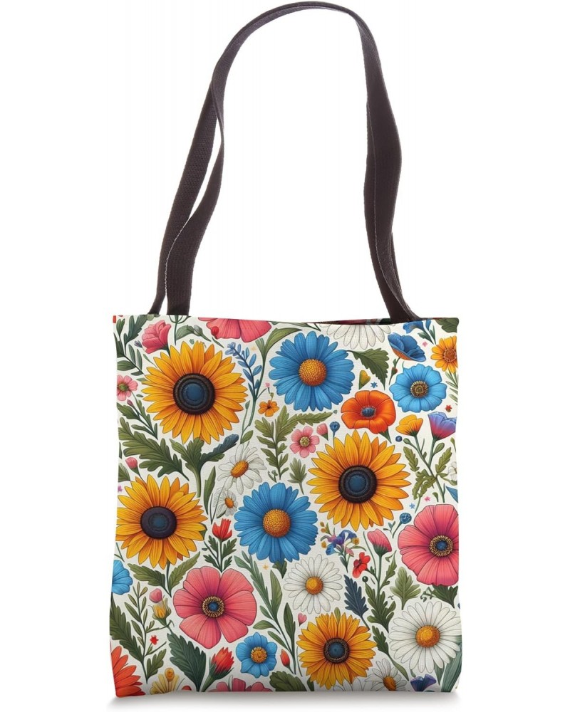 Spring Wildflower Wildflower Floral Tote Bag $12.23 Totes