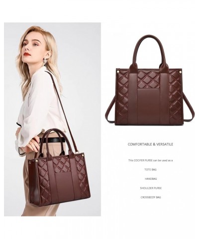 The Tote Bag Crossbody Purses for Women Shoulder Bag Handbags PU Leather Top Handle Bags with zipper Lg Burgundy $18.54 Totes