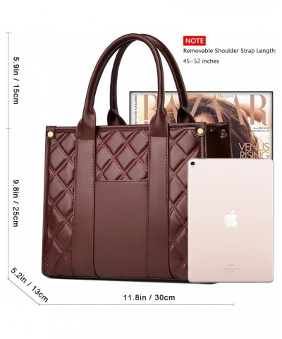 The Tote Bag Crossbody Purses for Women Shoulder Bag Handbags PU Leather Top Handle Bags with zipper Lg Burgundy $18.54 Totes