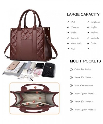 The Tote Bag Crossbody Purses for Women Shoulder Bag Handbags PU Leather Top Handle Bags with zipper Lg Burgundy $18.54 Totes