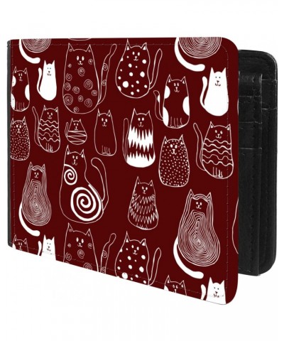 Unique Desige Pattern - Hand Drawn Abstract Cats, Slim Front Pocket Wallet Billfold RFID Blocking $8.96 Wallets