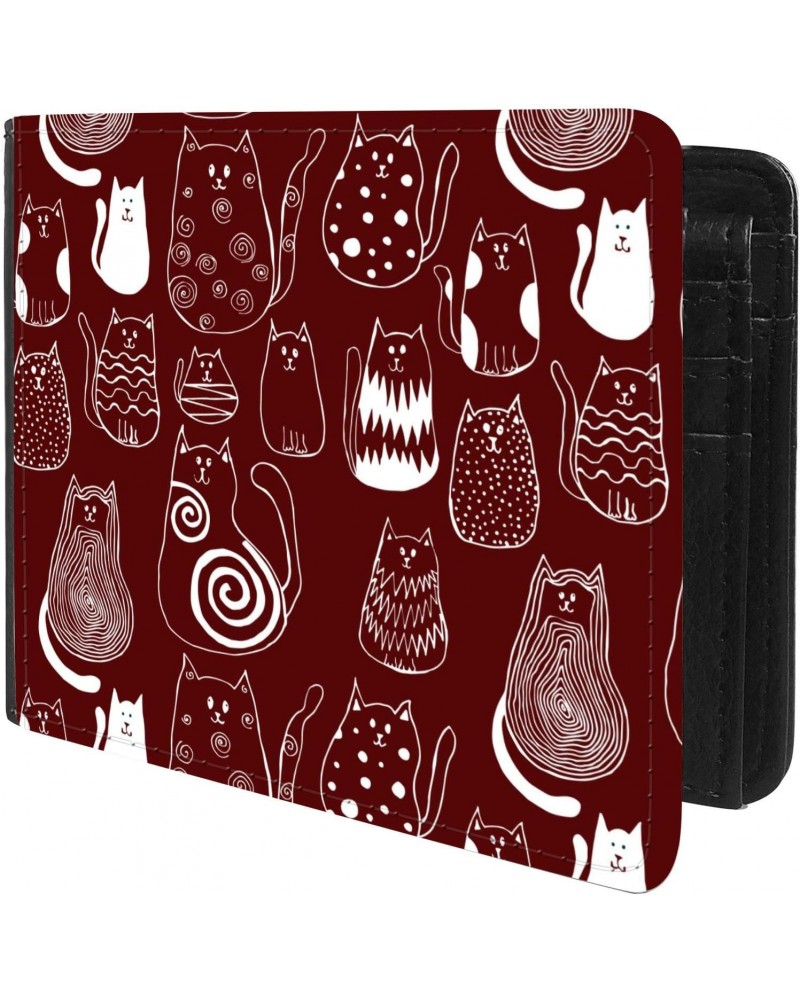 Unique Desige Pattern - Hand Drawn Abstract Cats, Slim Front Pocket Wallet Billfold RFID Blocking $8.96 Wallets