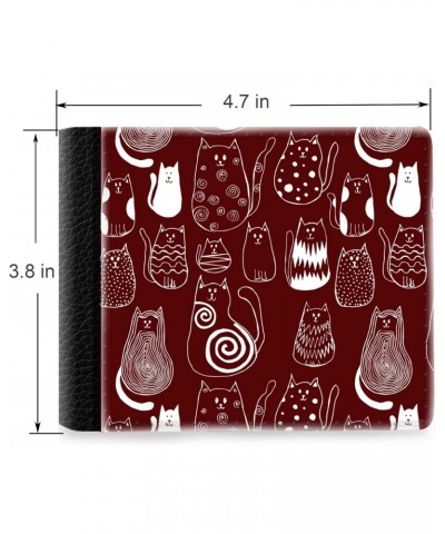 Unique Desige Pattern - Hand Drawn Abstract Cats, Slim Front Pocket Wallet Billfold RFID Blocking $8.96 Wallets