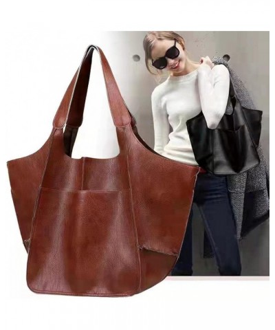 Large bag of soft leather and large capacity shoulder tote bag Blue $12.00 Totes