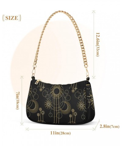 Sun Moon Boho Shoulder Bag for Women Crossbody Small Tote Bag Purses with Chain Strap Handbag for Girl Travel Shopping $17.99...