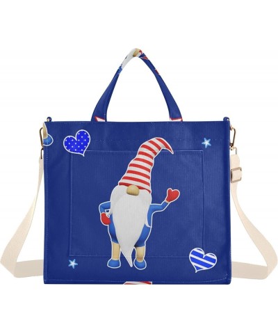 Independence Day Gnome Design Element Women's Tote Handbags Top Handle Satchel Shoulder Bag Crossbody Bag S $16.82 Totes