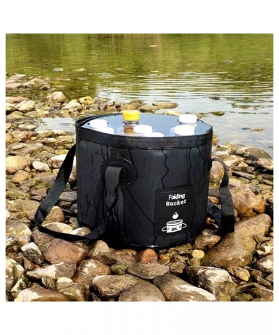 Folding Bucket Foldable Water Pails Portable Water Storage Bag Fishing Bucket for Travel Hiking Fishing Boatings 24.5*25cm St...