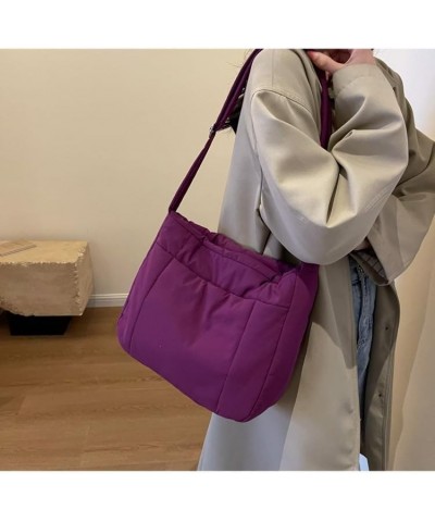 Quilted Crossbody Bags for Women Nylon Tote Bag Granola Aesthetic Vanilla Aesthetic Tote Bag Aesthetic Cute Bag Purple $18.59...