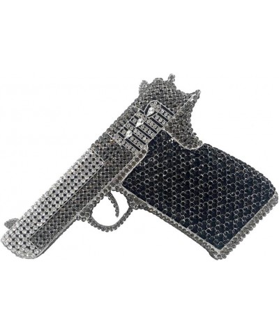 Pistol Style Evening Bags Glittering Rhinestone Evening Clutch Purses for Women Party Cocktail Handbag Black Grey Silver $48....