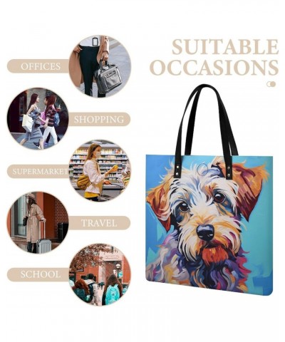 Yorkshire Terrier Painting Printed Tote Bag for Women Fashion Handbag with Top Handles Shopping Bags for Work Travel $22.41 T...