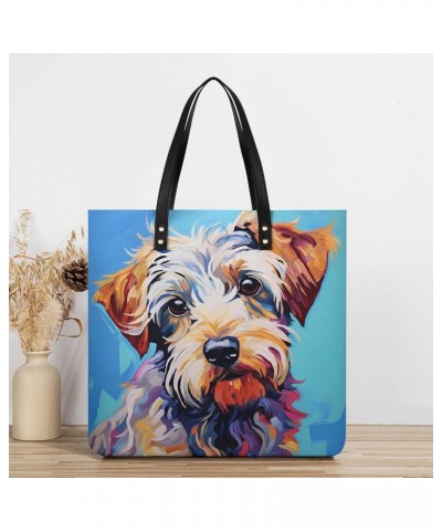 Yorkshire Terrier Painting Printed Tote Bag for Women Fashion Handbag with Top Handles Shopping Bags for Work Travel $22.41 T...