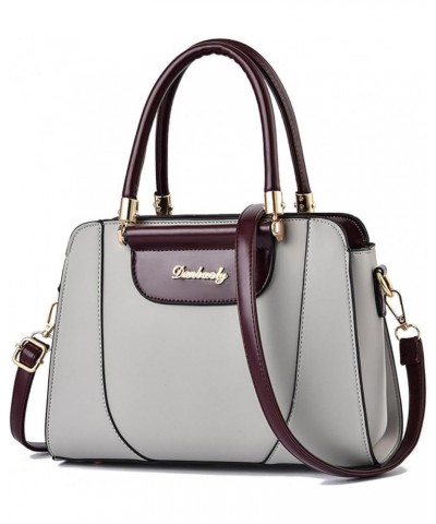 Large-capacity handbag contrasting atmosphere shoulder crossbody bag Light Gray $25.07 Totes