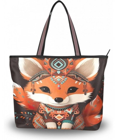 Women Tote Bags Fox Top Handle Satchel Handbags Shoulder Bag for Shopping 20854064 $12.59 Totes