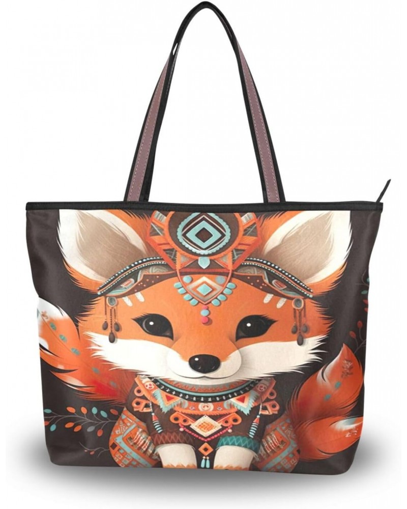 Women Tote Bags Fox Top Handle Satchel Handbags Shoulder Bag for Shopping 20854064 $12.59 Totes