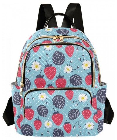 Strawberry Summer Seamless Pattern Backpack Purse for Women Lightweight Back Pack Casual Daypack Travel Shoulder Bag Bookbag ...