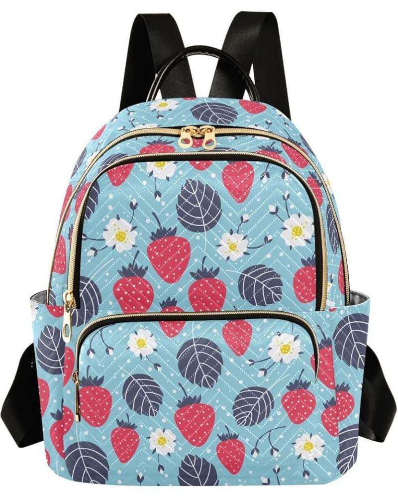 Strawberry Summer Seamless Pattern Backpack Purse for Women Lightweight Back Pack Casual Daypack Travel Shoulder Bag Bookbag ...