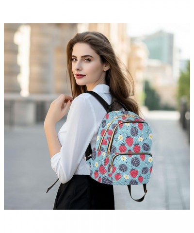 Strawberry Summer Seamless Pattern Backpack Purse for Women Lightweight Back Pack Casual Daypack Travel Shoulder Bag Bookbag ...