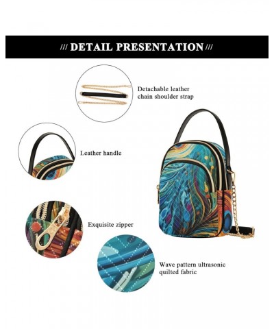 Peacock Feather Small Crossbody Purses for Women Crossbody Bags Fanny Packs Handbags Wallet Cell Phone Shoulder Purse for Wom...