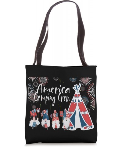 Funny Camping Gnomes Crew America Camper Outdoor 4th of July Tote Bag $9.45 Totes